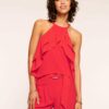 Ola Ruffle High Neck Tank Top