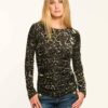 Stefania Ruched Knit Long Sleeve Top